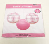 SoNice Light pink Bautizo Pink Lanterns Set 12″ (3 count)