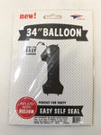 SoNice Mylar & Foil Black #1 Balloon