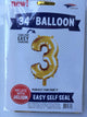Gold Number 3 34″ Balloon