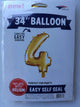 Gold Number 4 34″ Balloon