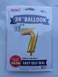 Gold Number 7 34″ Balloon