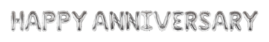 SoNice Mylar & Foil Happy Anniversary Balloon Banner Kit – Silver