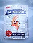 SoNice Mylar & Foil Rose Gold Number 4 34″ Balloon
