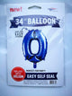 Globo Azul Real Número 0 34″