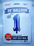 SoNice Mylar & Foil Royal Blue Number 1 34″ Balloon