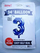 Royal Blue Number 3 34″ Balloon