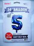 SoNice Mylar & Foil Royal Blue Number 5 34″ Balloon