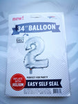 Silver Number 2 34″ Balloon