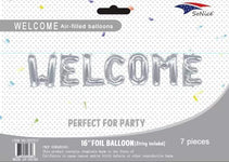 SoNice Mylar & Foil Silver WELCOME Balloon Banner Set 16″