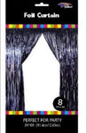 SoNice Party Supplies Black 3’ x 8′ Metallic Fringe Curtain