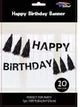 Banner de feliz cumpleaños negro con borlas