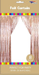 Champagne Rose Gold 3’X8′ Metallic Fringe Foil Curtain