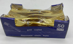 SoNice Party Supplies Fancy Party Forks Gold (50 count)