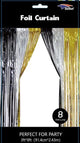 Black, Silver & Gold Metallic Fringe Foil Curtain