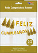 Gold Feliz Cumpleaños & Tassels 10′ Banner