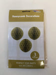 SoNice Party Supplies Gold Honeycombs Set 8″ (3 count)