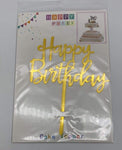 SoNice Party Supplies Happy Birthday Cake Topper Gold
