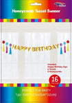 SoNice Party Supplies Happy Birthday Honeycomb Tassel Banner