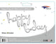 Globos cursivos plateados de feliz cumpleaños