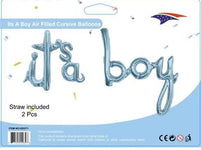 SoNice Party Supplies Its A Boy Cursive Banner Light Blue