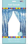 SoNice Party Supplies Light Blue 3’X8′ Metallic Fringe Curtain