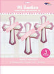 Conjunto Cruz Panal Rosa Claro "Mi Bautizo/My Baptism"