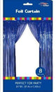 Cortina metálica con flecos azul real de 3' x 8'