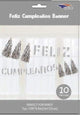 Banner Plata Feliz Cumpleaños &amp; Borlas 10′