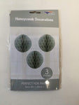 SoNice Party Supplies Silver Honeycombs set 8″ (3 count)