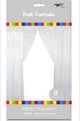 White 3’ x 8′ Metallic Fringe Foil Curtain