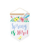 Spring is Here Pastel Floral Fabric Banner Decoration