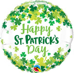 St. Patrick's Shamrock Confetti 18″ Foil Balloon by Qualatex from Instaballoons