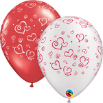 Swirl Hearts 11″ Latex Balloons by Qualatex from Instaballoons