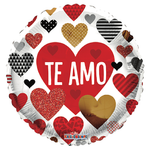 Te Amo Corazones 18″ Foil Balloon by Convergram from Instaballoons
