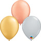 Tri Color Metallic Assortment 5″ Latex Balloons (100 count)