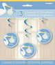 Baby Boy Stork Swirl Decorations (3 piece set)