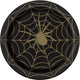 Black & Gold Spider Web Round Dinner Plates 9″