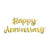 Unique Gold Script Foil  "Happy Anniversary" Banner