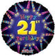 Feliz 21 cumpleaños Globo 18″