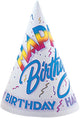 Sombreros de fiesta Happy Birthday 90s (8 unidades)