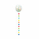 Globo gigante transparente de 24" con confeti arcoíris y borla de puntos