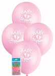 Unique Latex Baby Shower Pink 12" Latex Balloons (6 count)