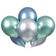 Blue, Green & Silver Platinum 11″ Latex Balloons (6 count)
