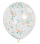 Clear 12″ Latex Balloons with Confetti (6 count)