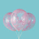 Globos de látex transparentes con confeti rosa encantador de 12″ (6 unidades)