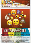 Unique Latex Emoji  12″ Latex Balloons (8 count)