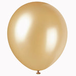 Unique Latex Gold Pearlized 12″ Latex Balloons (8)