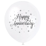 Unique Latex Happy Anniversary 12" Printed Latex Balloons (pack of 8)