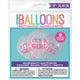 It's A Girl Prefilled Clear Balloons with Pink Tissue Confetti — 12″ Latex (pack of 6)