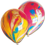 Unique Latex Marbleized Tie Dye 12″ Latex Balloons (6 count)